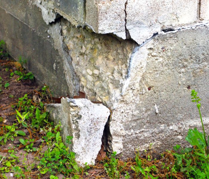 concrete foundation crumbling